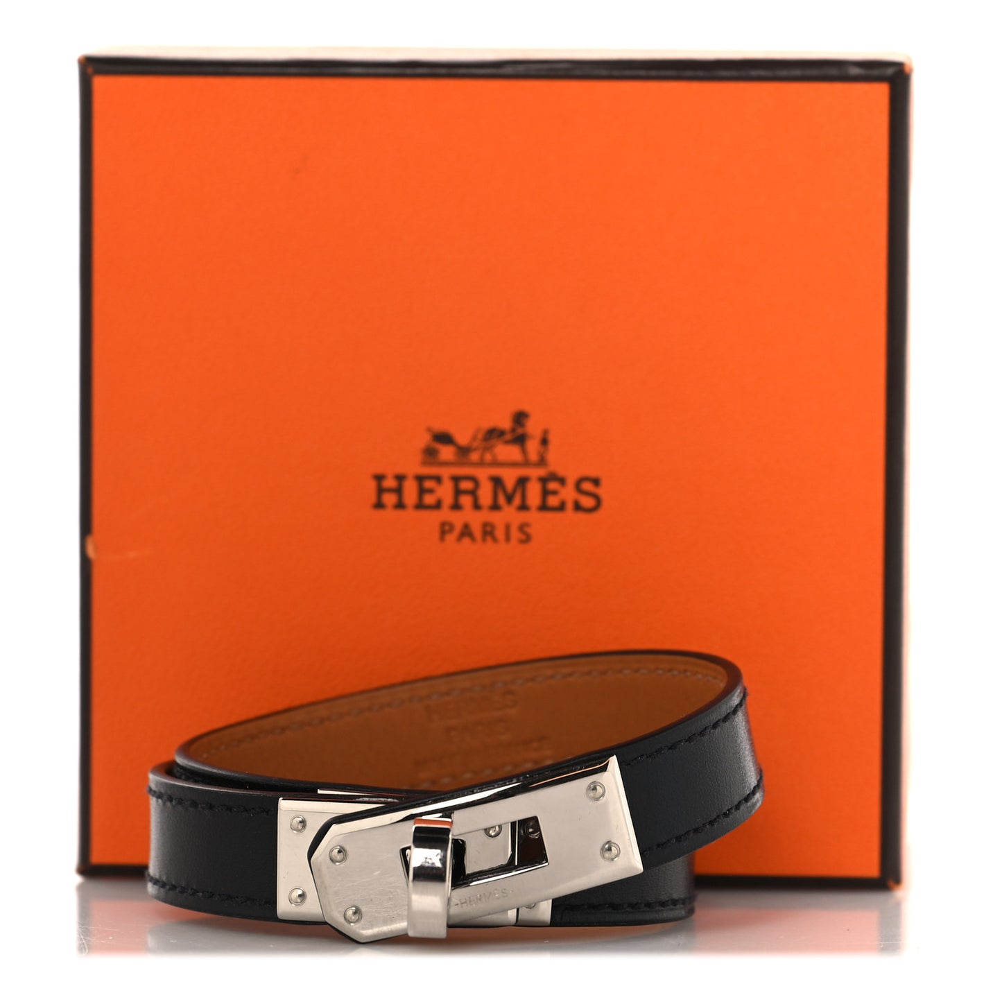 Box Mini Kelly Double Tour Bracelet Black