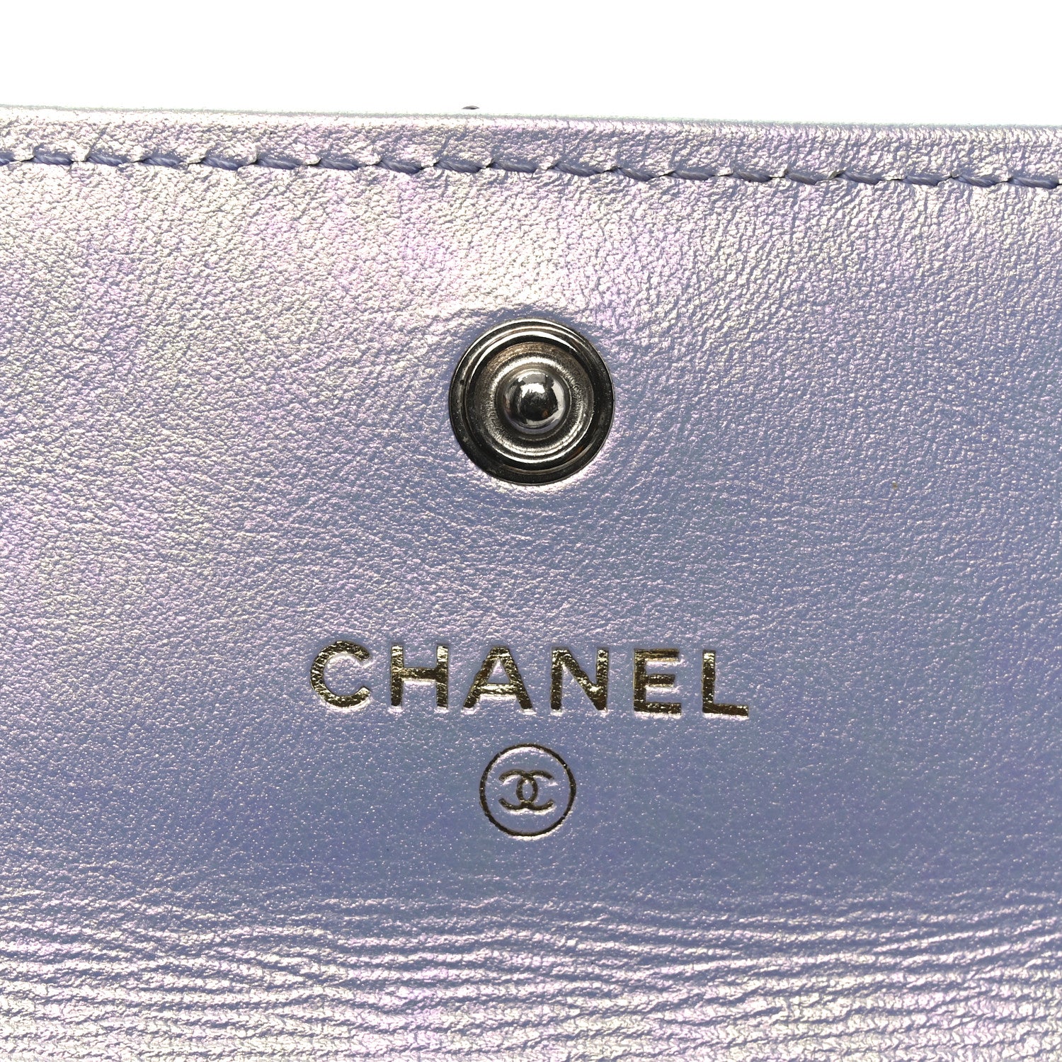 Chanel Iridescent Calfskin Quilted Chanel 19 Flap Card Holder Light Purple 5 of 8