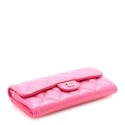 Chanel Caviar Quilted Medium Gusset Flap Wallet Pink 4 of 8