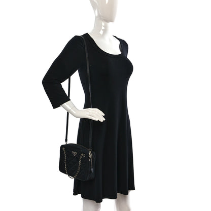 Prada Nylon Tessuto Impuntu Quilted Bandoliera Crossbody Bag Black 3 of 12