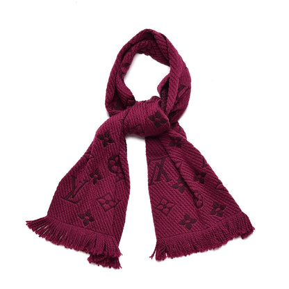 Louis Vuitton Wool Silk Logomania Scarf Cherry 1 of 4