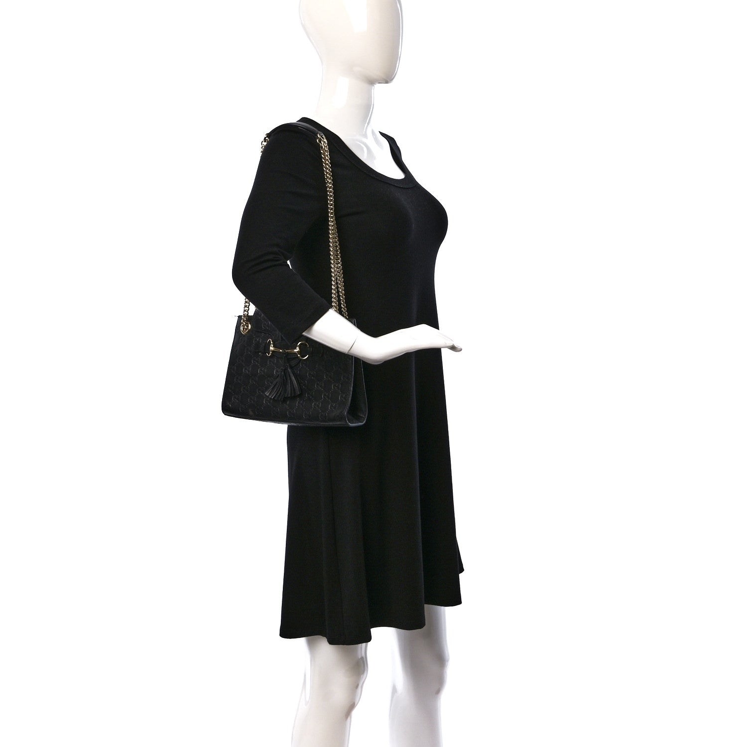 Gucci Guccissima Small Emily Shoulder Bag Black 2 of 15