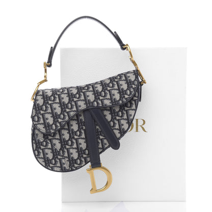 Christian Dior Oblique Mini Saddle Bag Blue 10 of 10