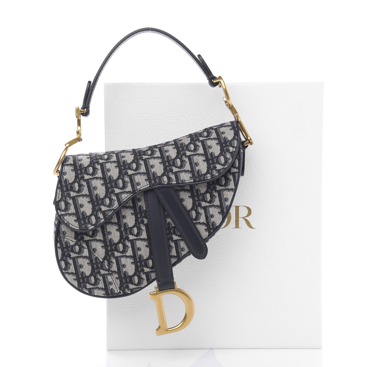 Christian Dior Oblique Mini Saddle Bag Blue 10 of 10
