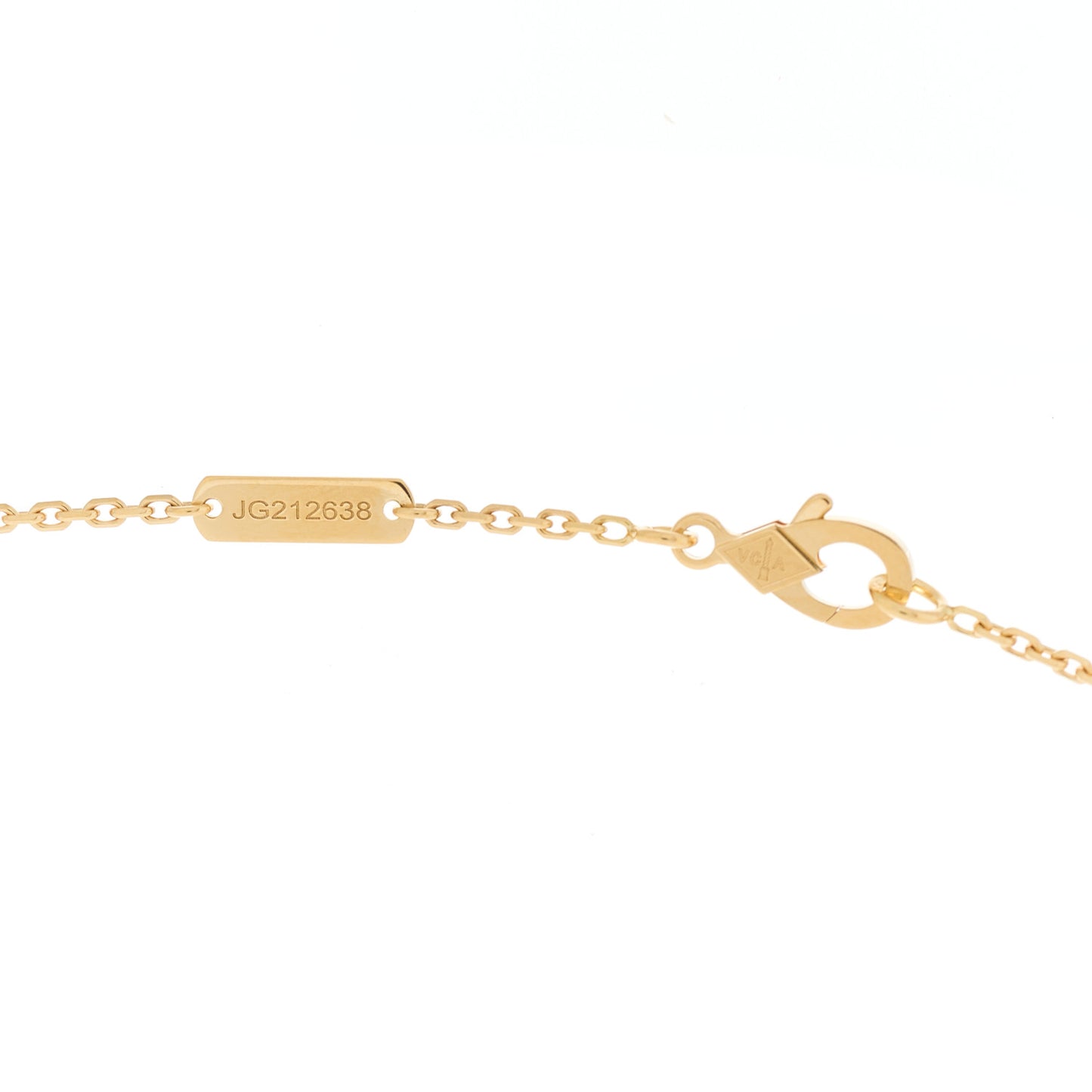 18K Yellow Gold Blue Agate Vintage Alhambra Pendant Necklace
