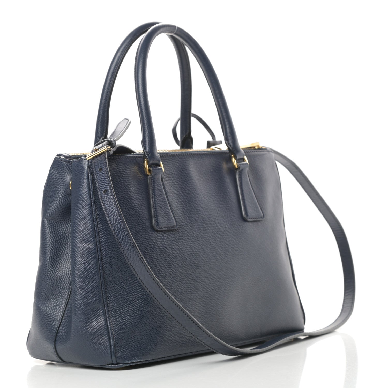 Prada Saffiano Small Galleria Double Zip Tote Bluette 3 of 22