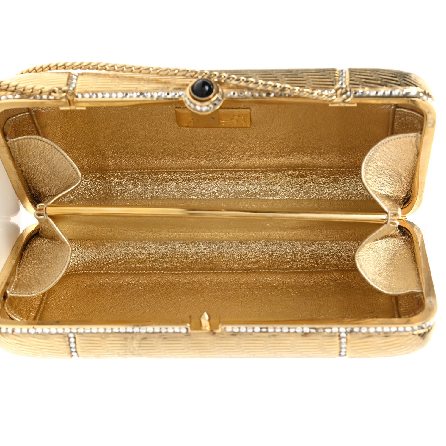 Judith Leiber Crystal Minaudiere Clutch Gold 4 of 25