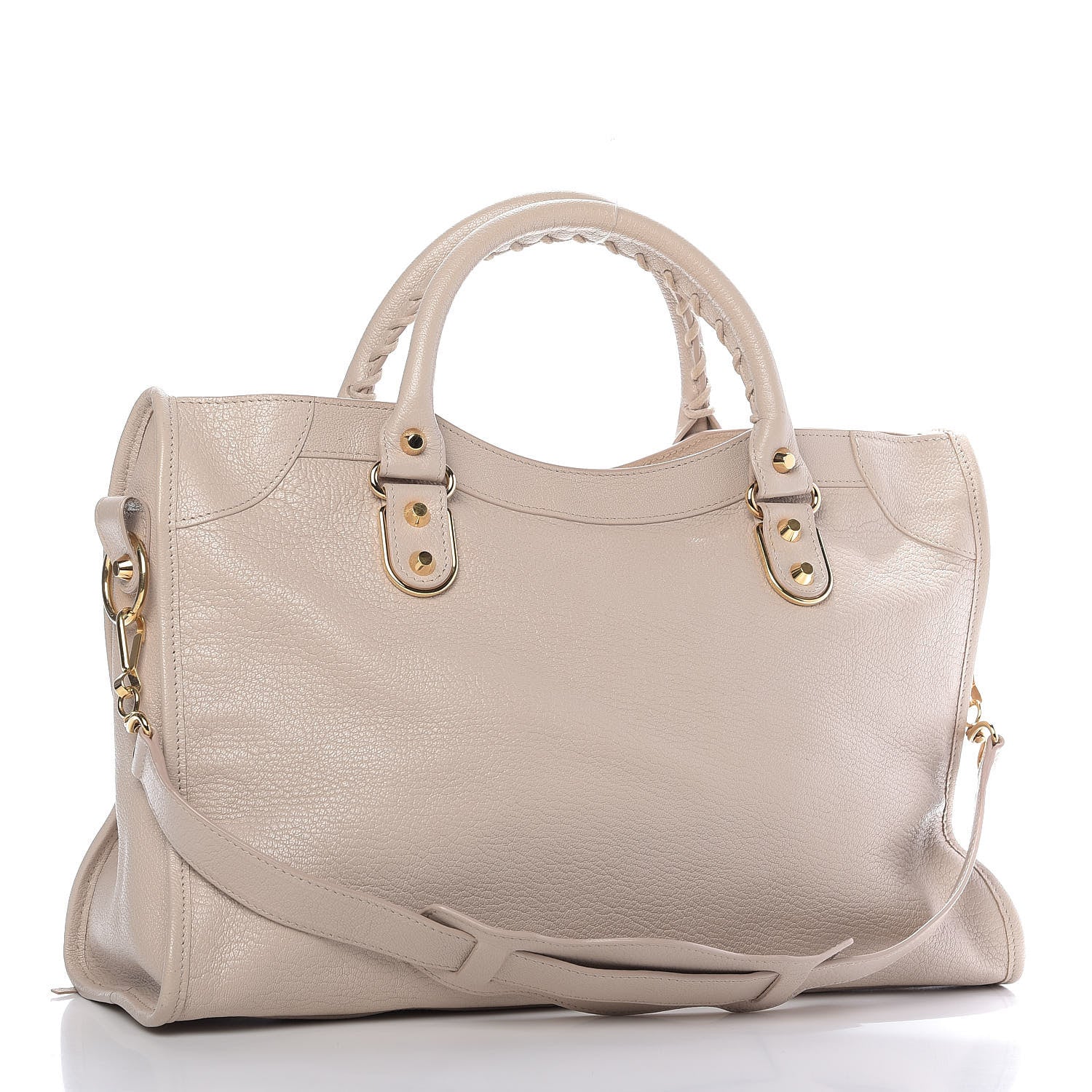 Balenciaga Chevre Gold Hardware Metallic Edge City Beige Praline 4 of 10