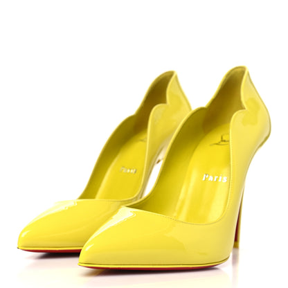 Christian Louboutin Patent Hot Chick 100 Pumps 37.5 Citrus 4 of 8