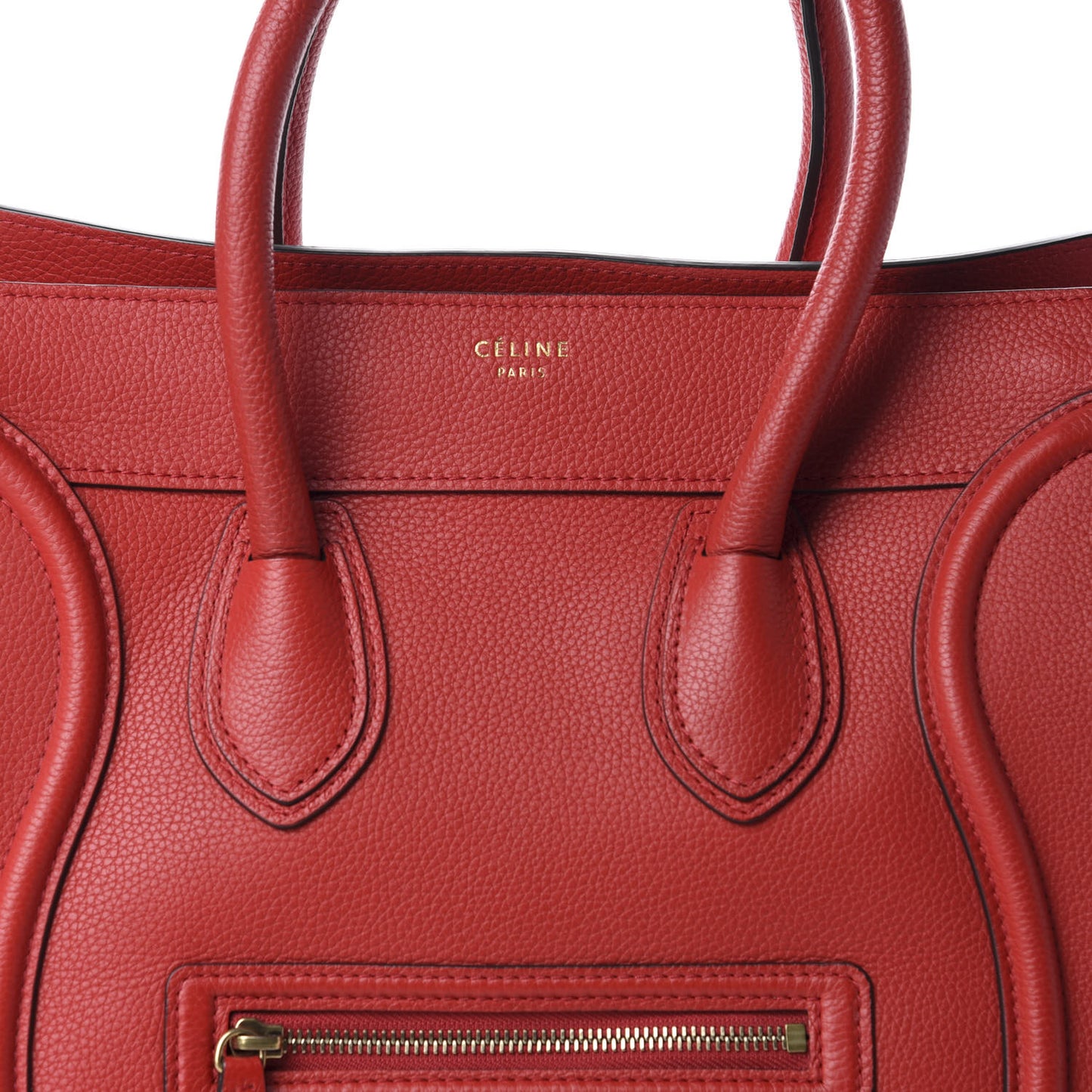 Drummed Calfskin Mini Luggage Coquelicot