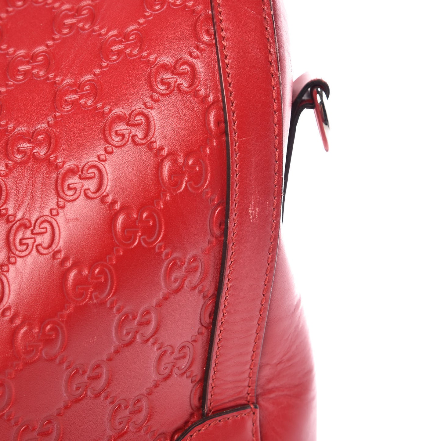 Guccissima Signature Large Duffle Hibiscus Red