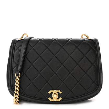 Chanel Calfskin Quilted Underline Flap Black 1 of 10