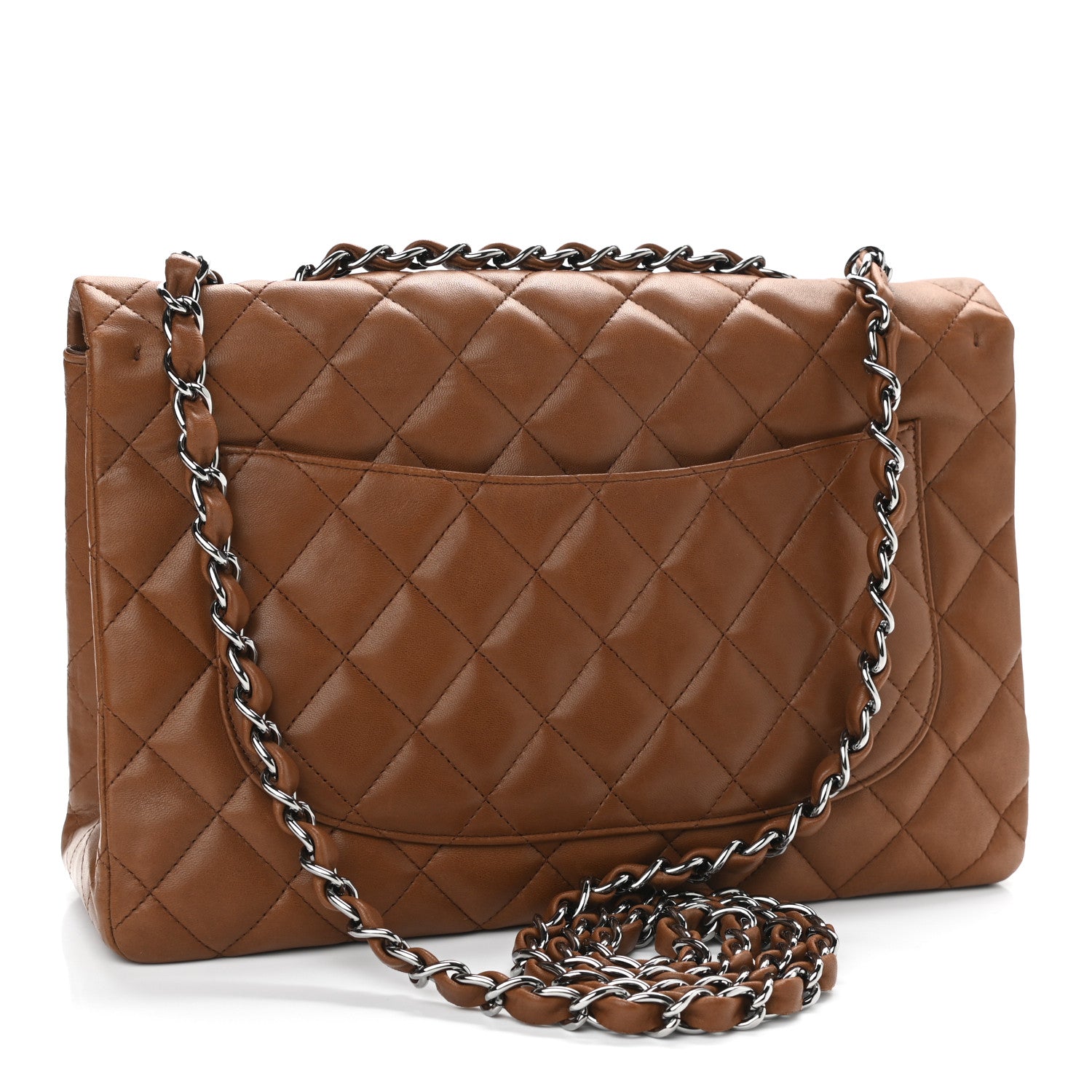 Chanel Lambskin Quilted Jumbo Single Flap Dark Brown 3 of 15