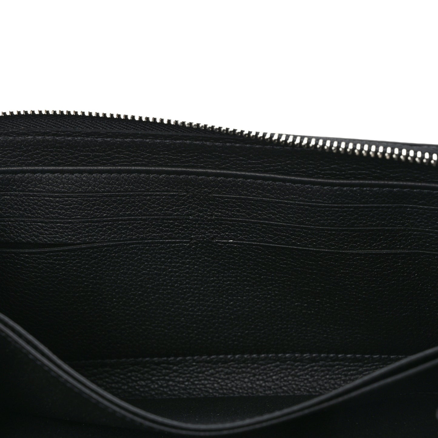 Calfskin Zippy Lockme Wallet Black