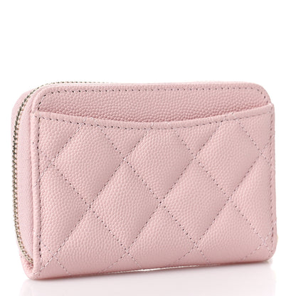 Chanel Caviar Quilted Zip Coin Purse Light Pink 3 of 10