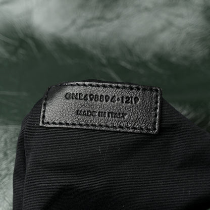Saint Laurent Crinkled Calfskin Matelasse Monogram Medium Niki Chain Satchel Dark Green 7 of 10