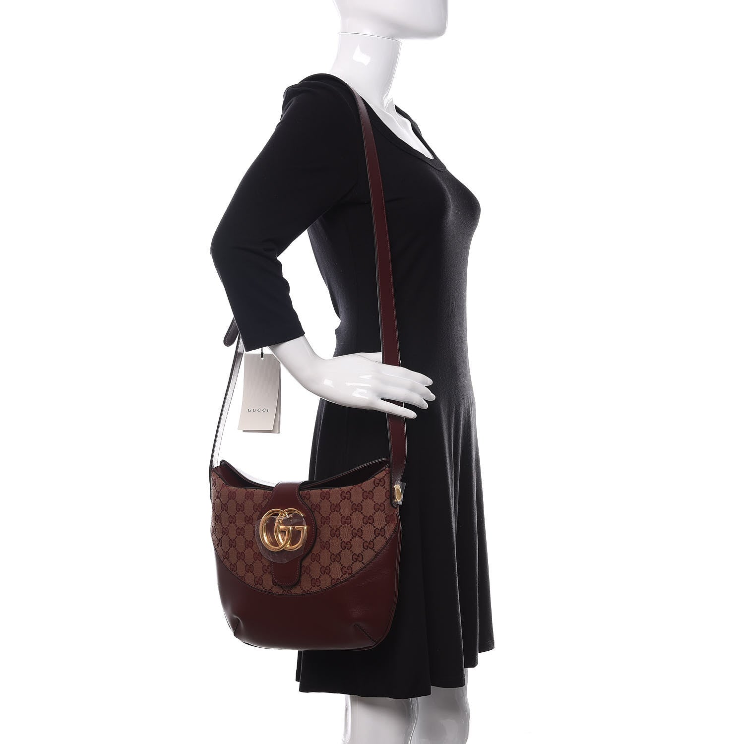 Gucci GG Monogram Calfskin Medium Arli Shoulder Bag Sahara Rubino Chardonnay 2 of 10