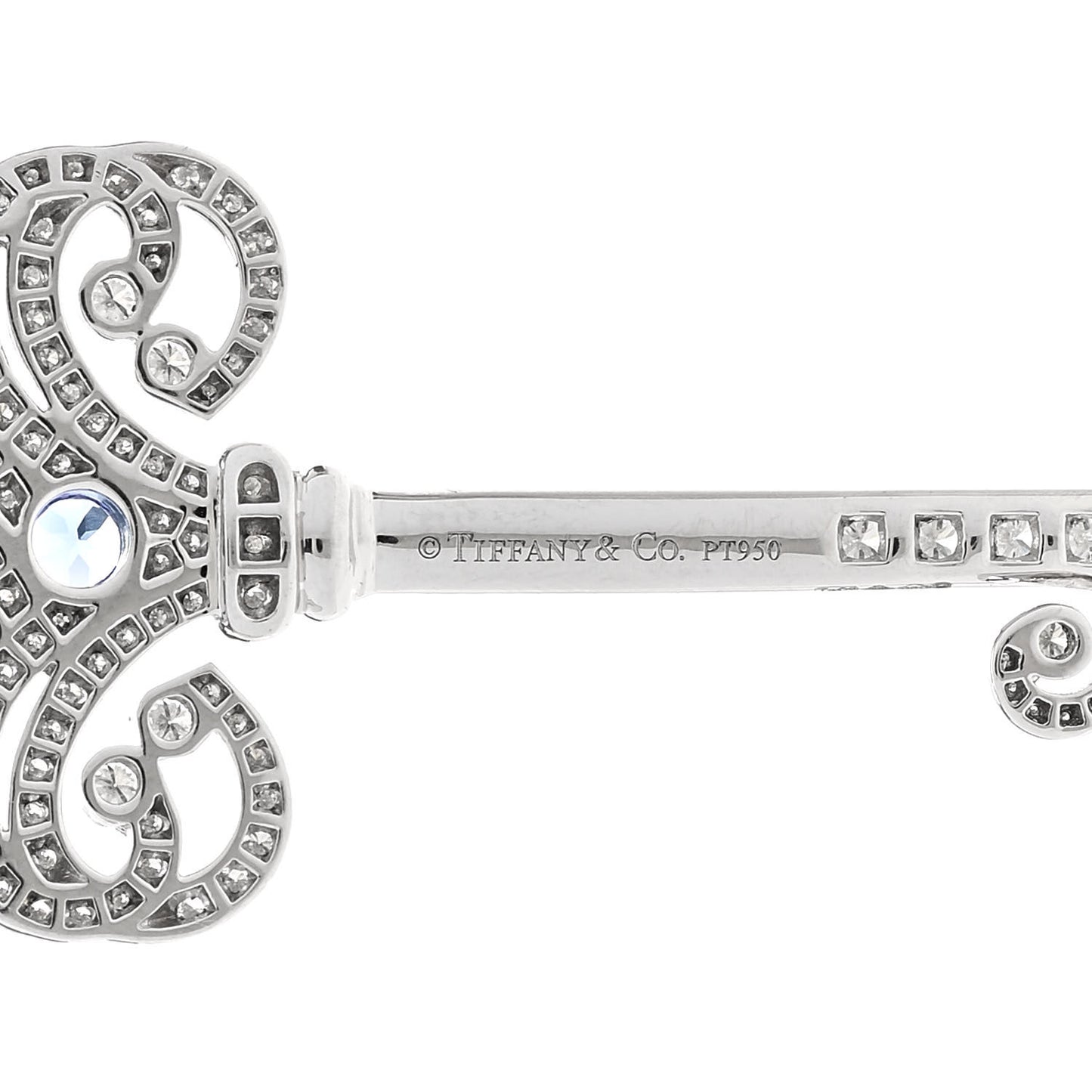 Platinum Diamond Tanzanite Enchant Heart Key Pendant