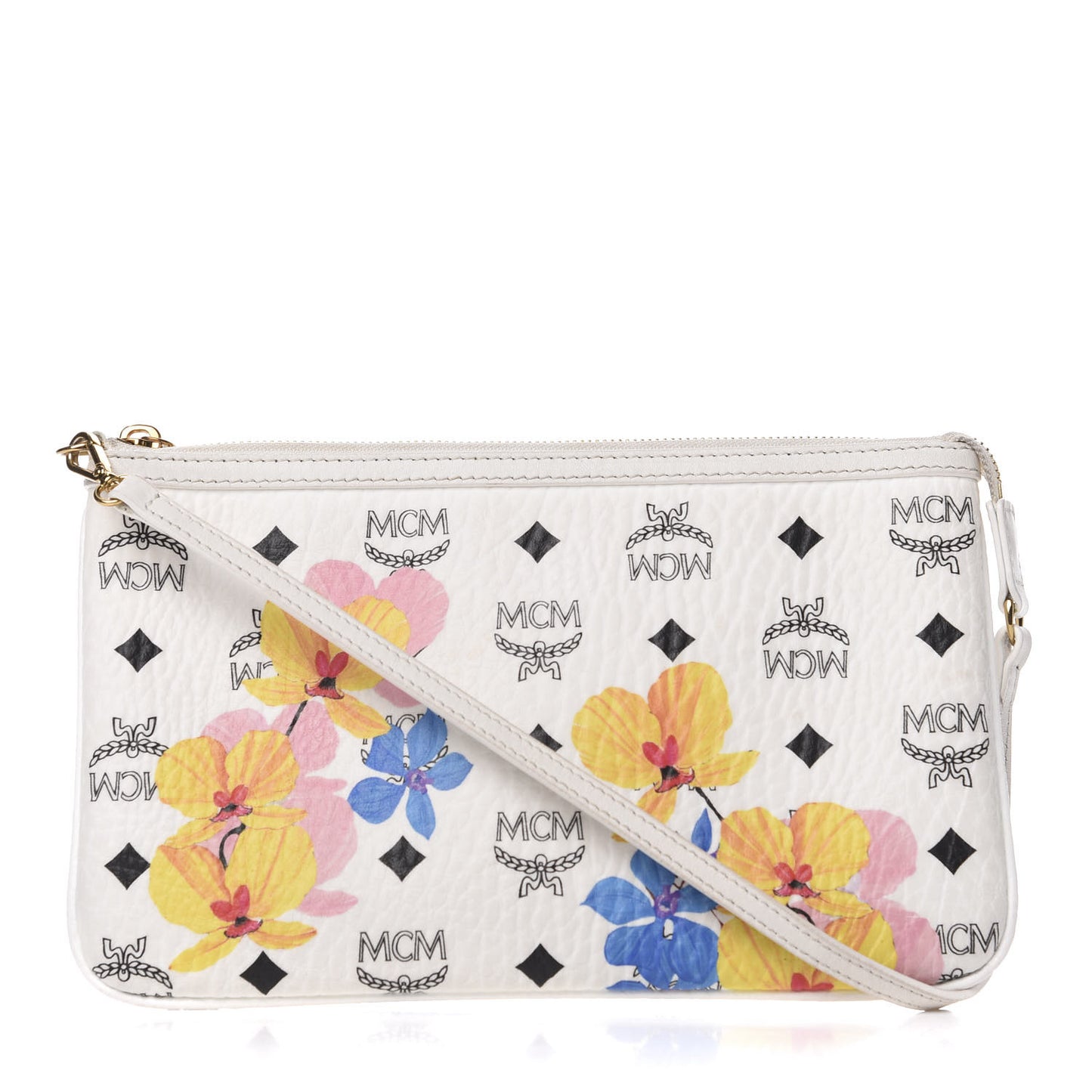 Visetos Floral Print Pochette White