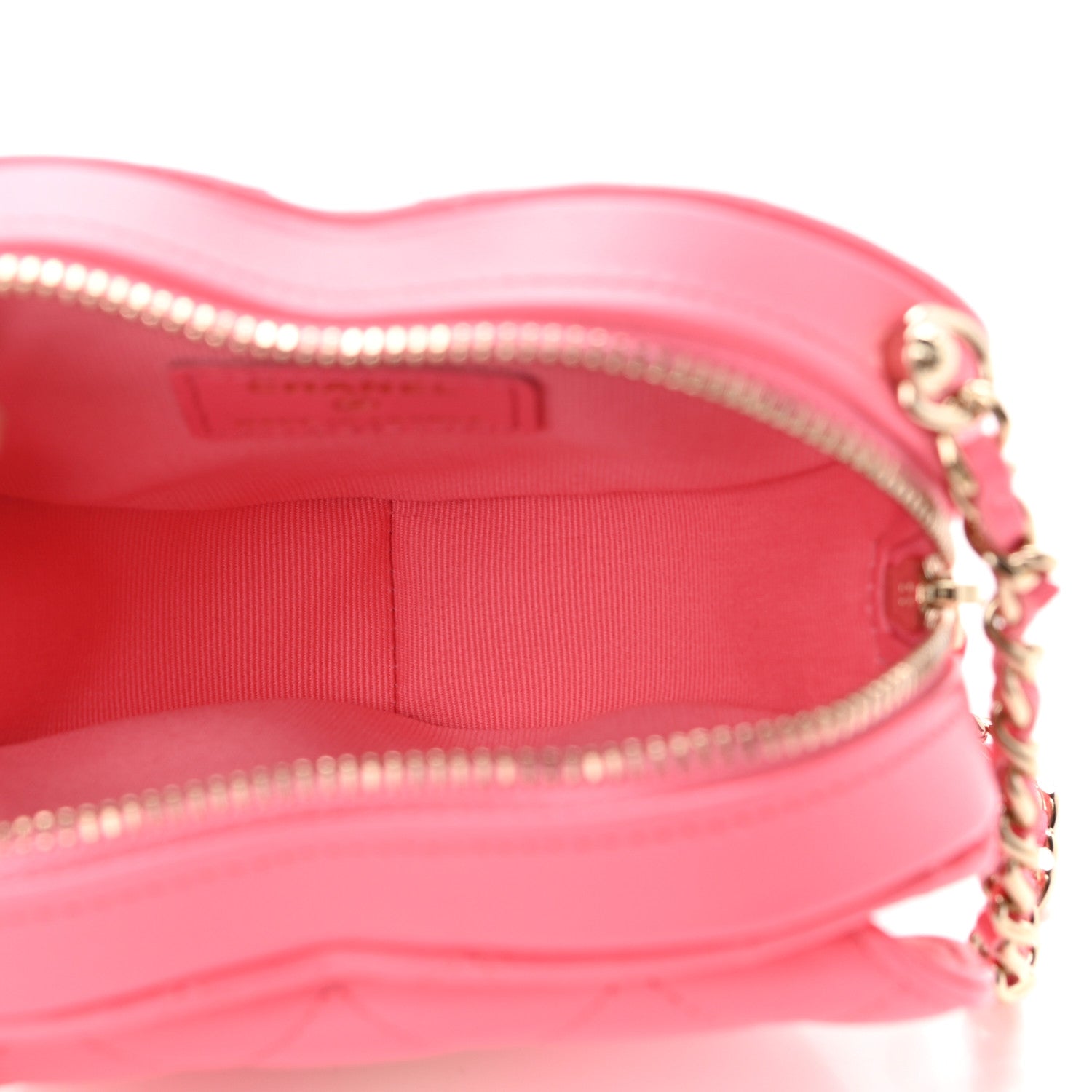 Chanel Lambskin Quilted CC In Love Heart Clutch With Chain Pink 5 of 13