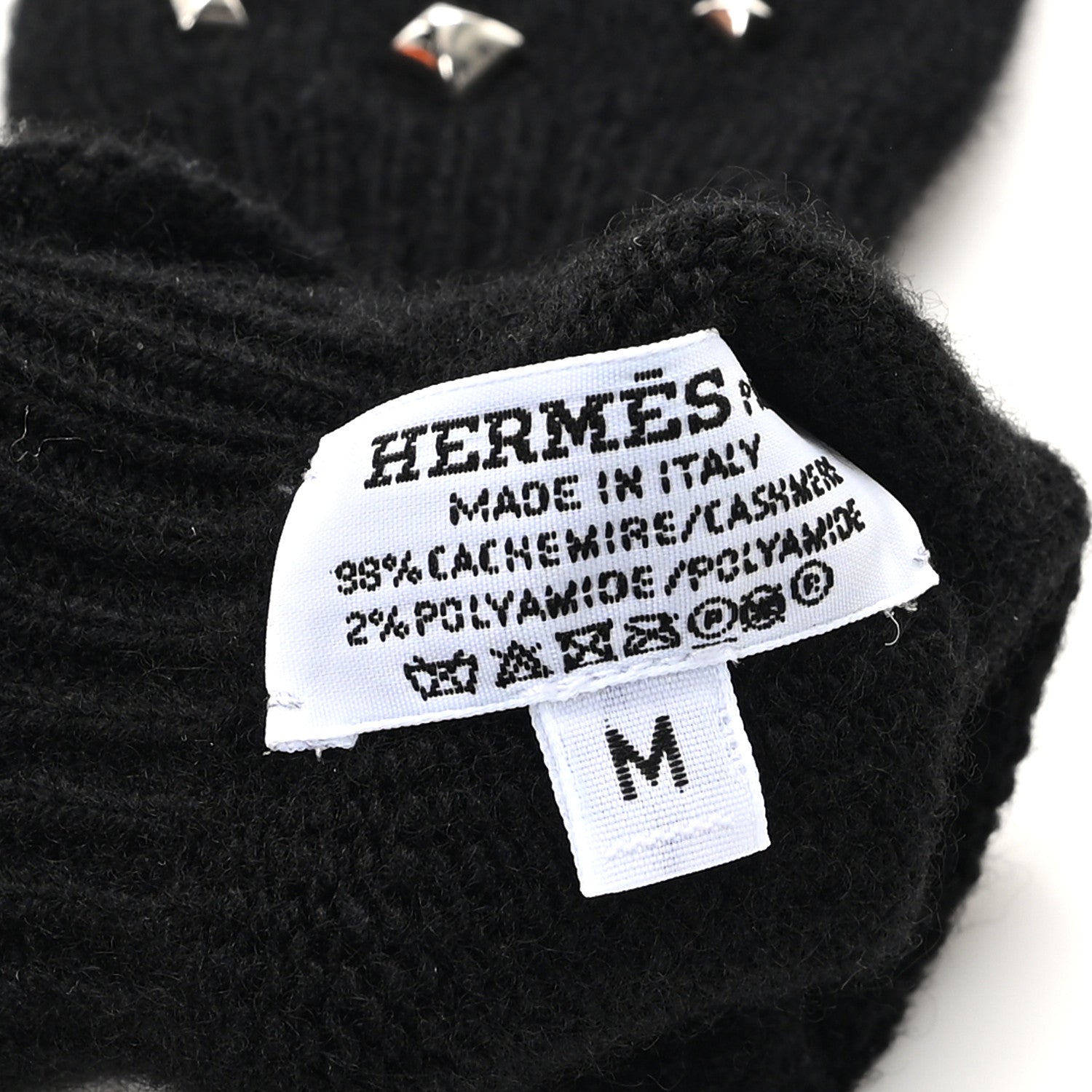 Hermes Cashmere Darling Gloves M Black 3 of 3