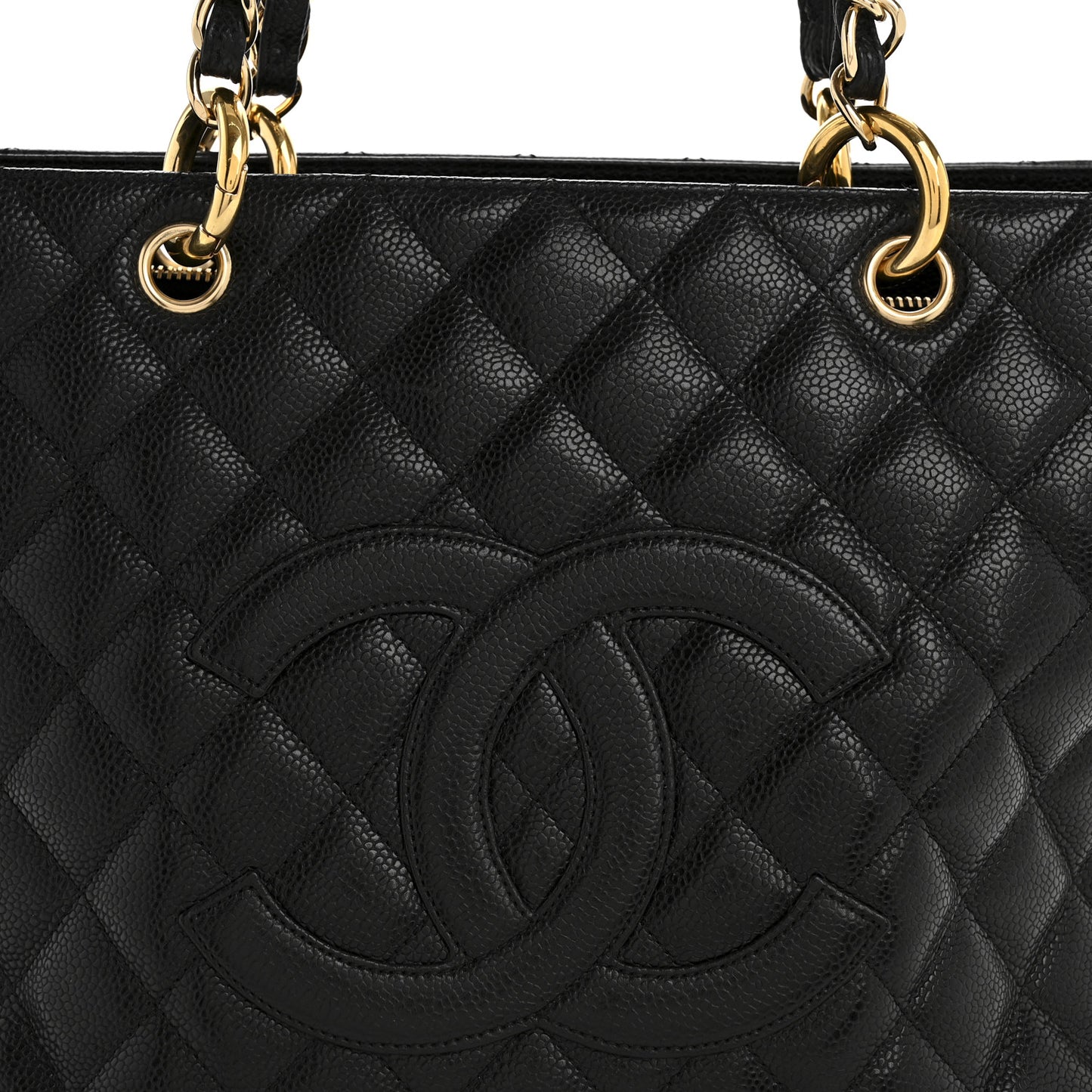 Caviar Quilted Grand Shopping Tote GST Black