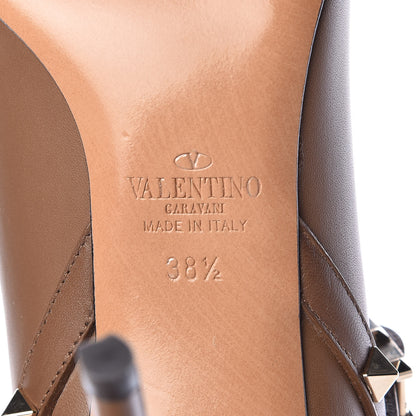 Valentino Garavani Calfskin Rockstud Double Buckle 100mm Ankle Boots 38.5 Nocciola 7 of 10