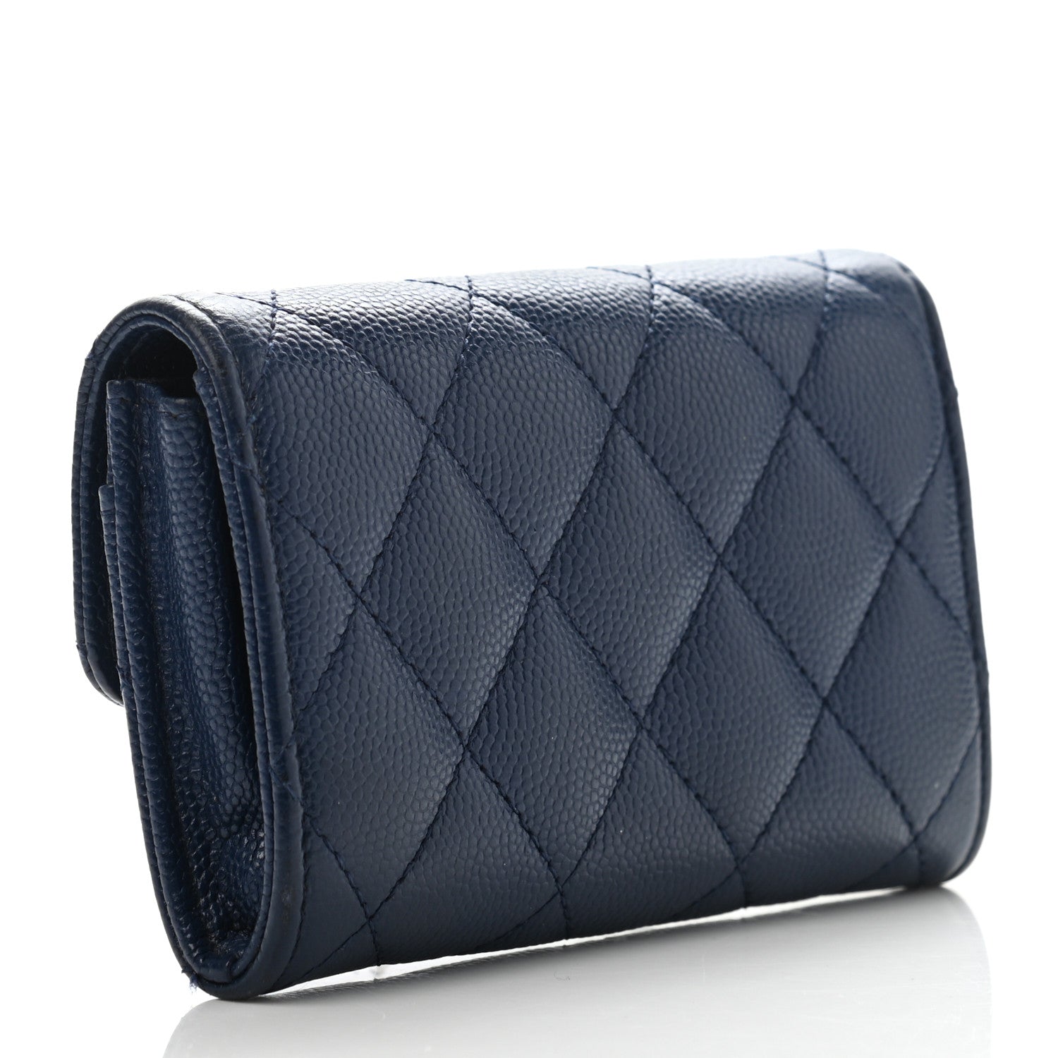 Chanel Caviar Quilted Flap Card Holder Navy Blue 3 of 12