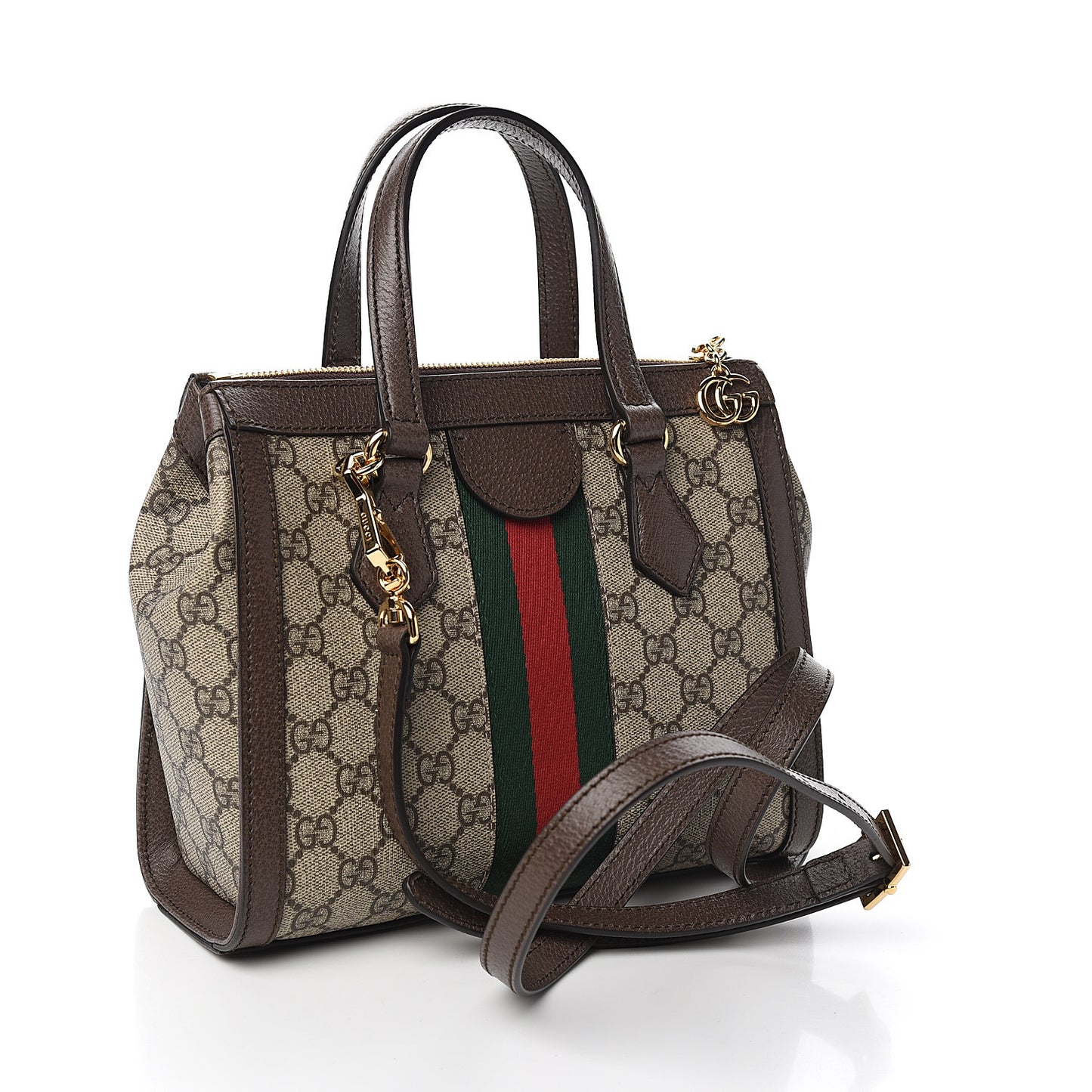 GG Supreme Monogram Small Ophidia Tote Bag Brown