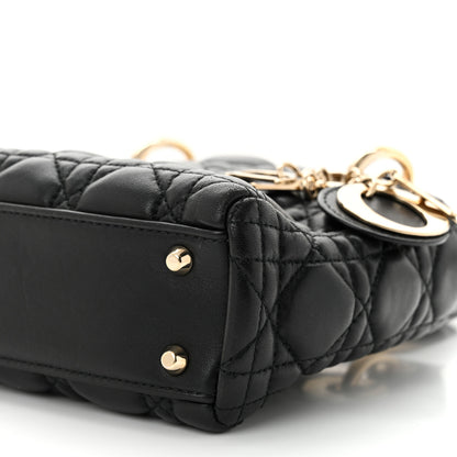 Christian Dior Lambskin Cannage Mini Lady Dior Black 10 of 10