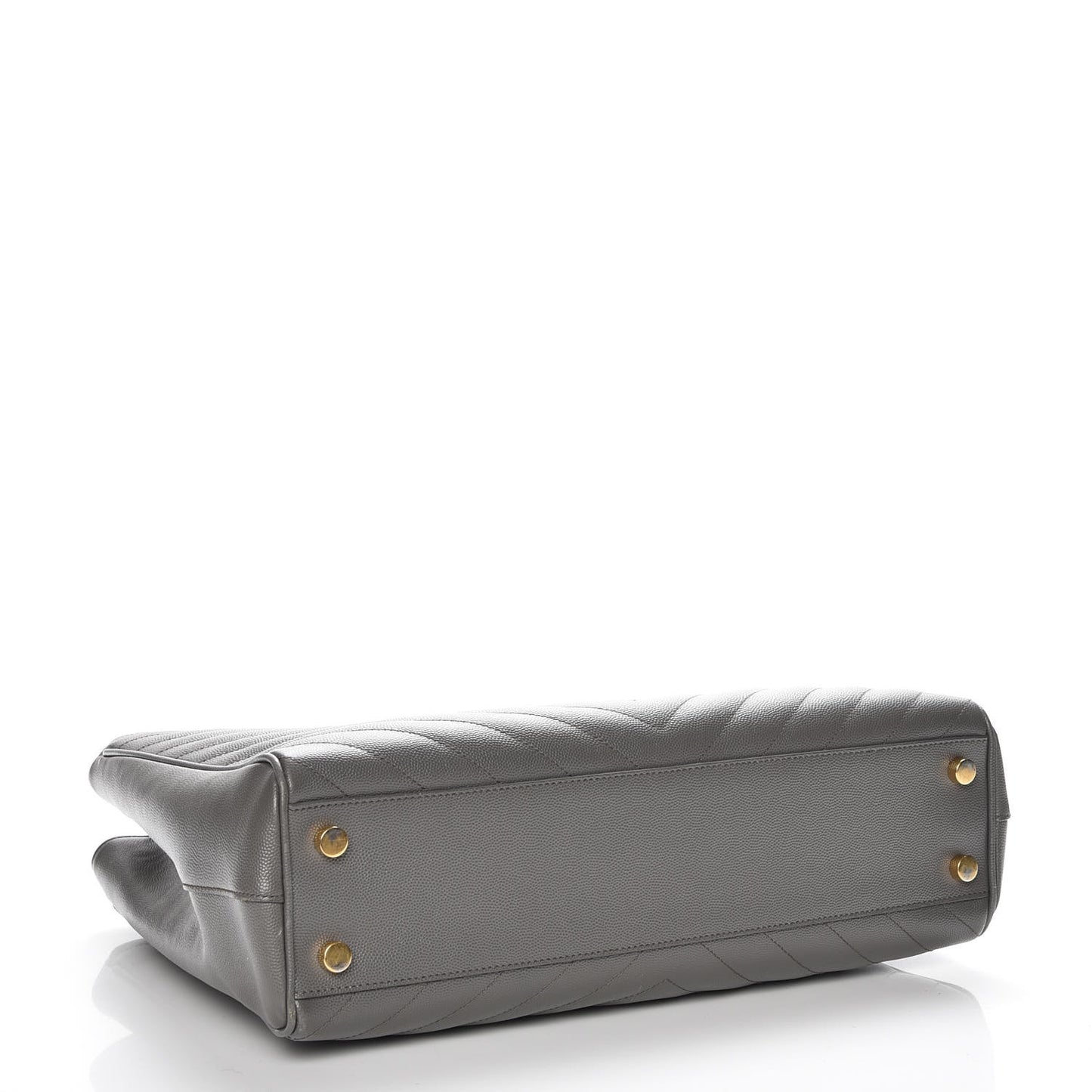 Grain De Poudre Matelasse Chevron Monogram Shopping Bag Fog