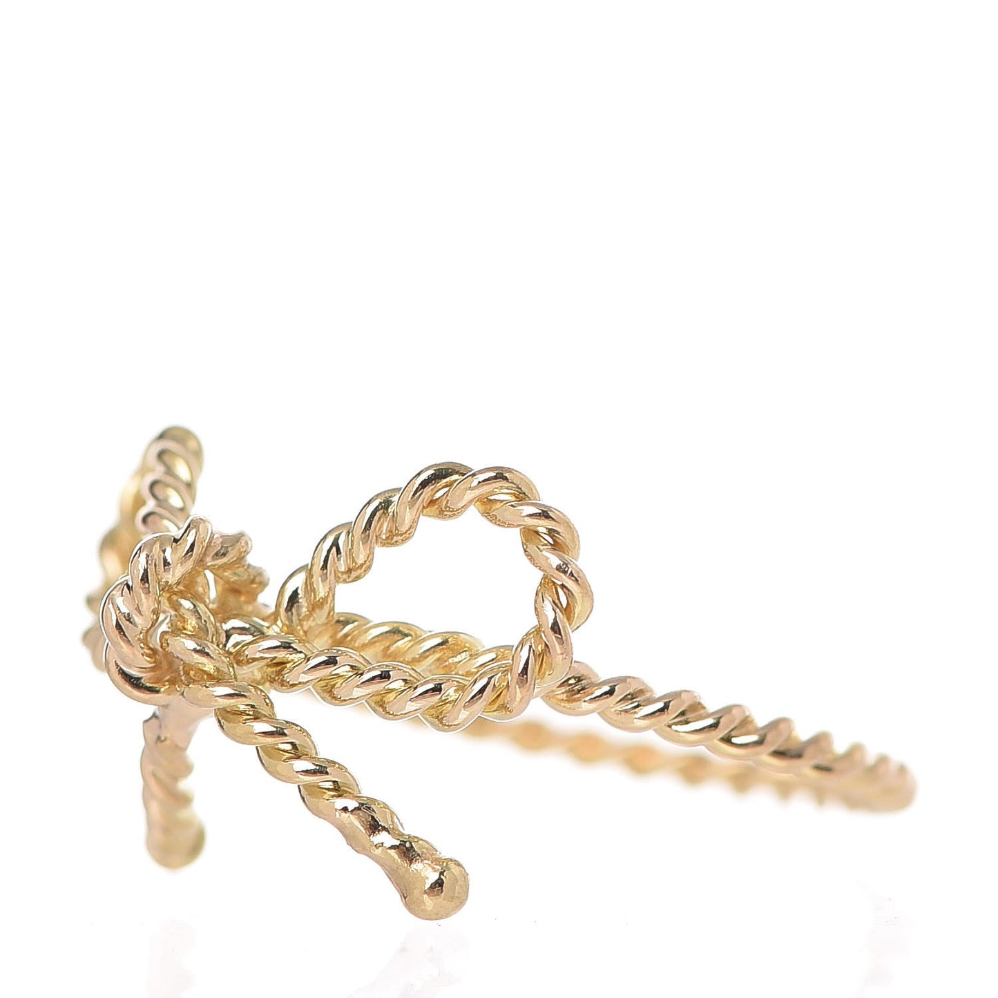 18K Yellow Gold Twist Bow Ring 53.5 6.5