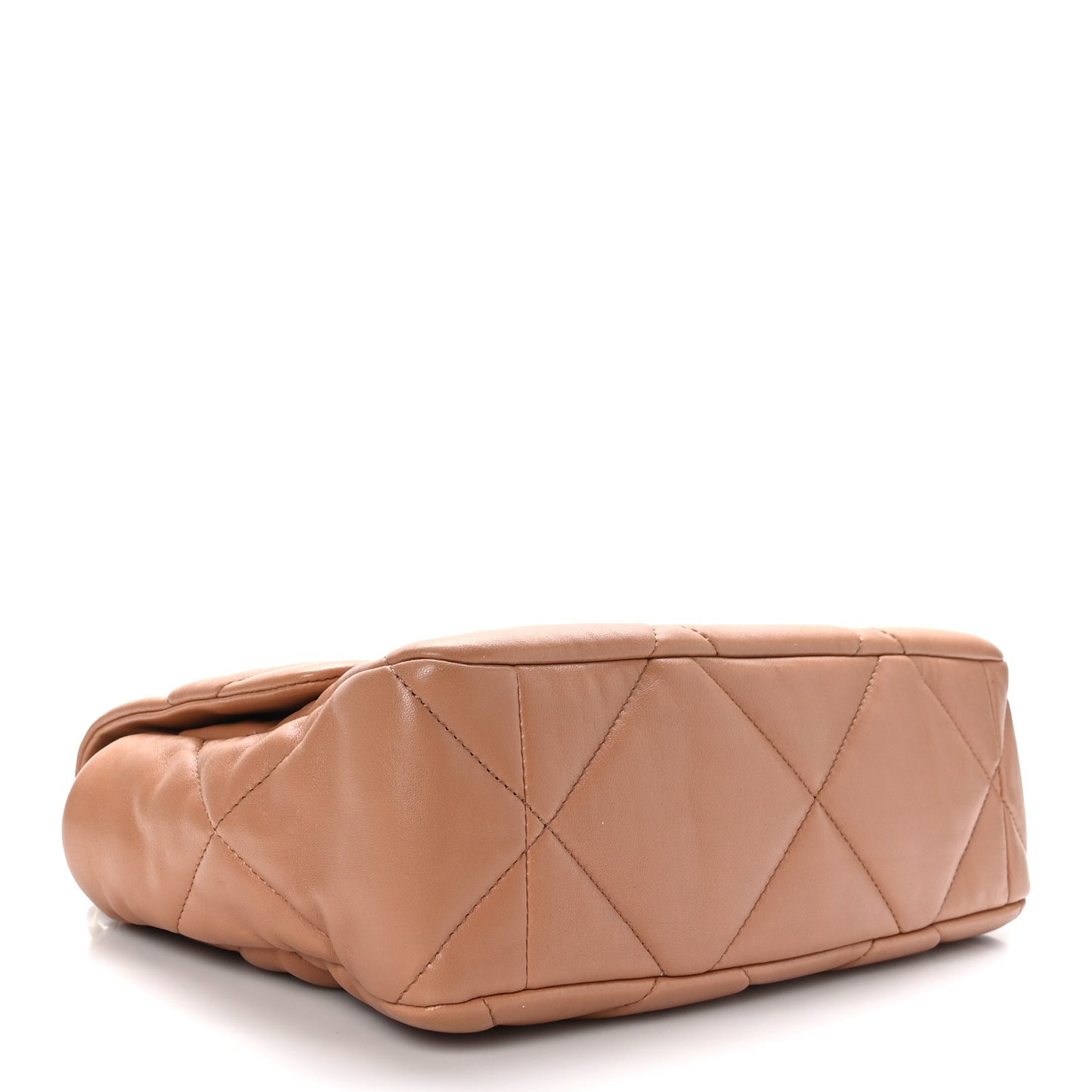 Lambskin Quilted Large Chanel 19 Flap Brown