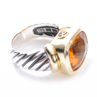 David Yurman Sterling Silver and 14k Citrine Ring 7 4 of 7