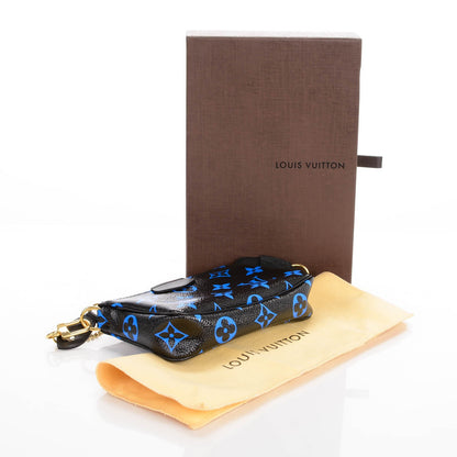 Louis Vuitton Colored Monogram Mini Pochette Accessories Blue Black 4 of 7
