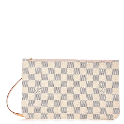 Louis Vuitton Damier Azur Neverfull MM GM Pochette Rose Ballerine 1 of 8