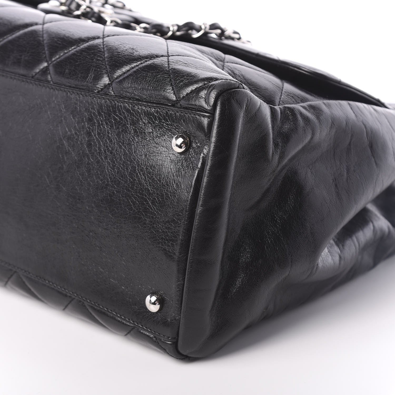 Chanel Glazed Calfskin Quilted Large CC Delivery Tote Black 10 of 10