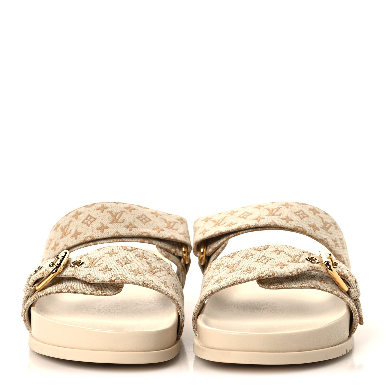 Louis Vuitton Monogram Lurex Bom Dia Flat Comfort Mules 40 Beige 3 of 9
