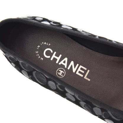 Chanel Patent Suede CC Cap Toe Ballerina Flats 35.5 Black 7 of 16