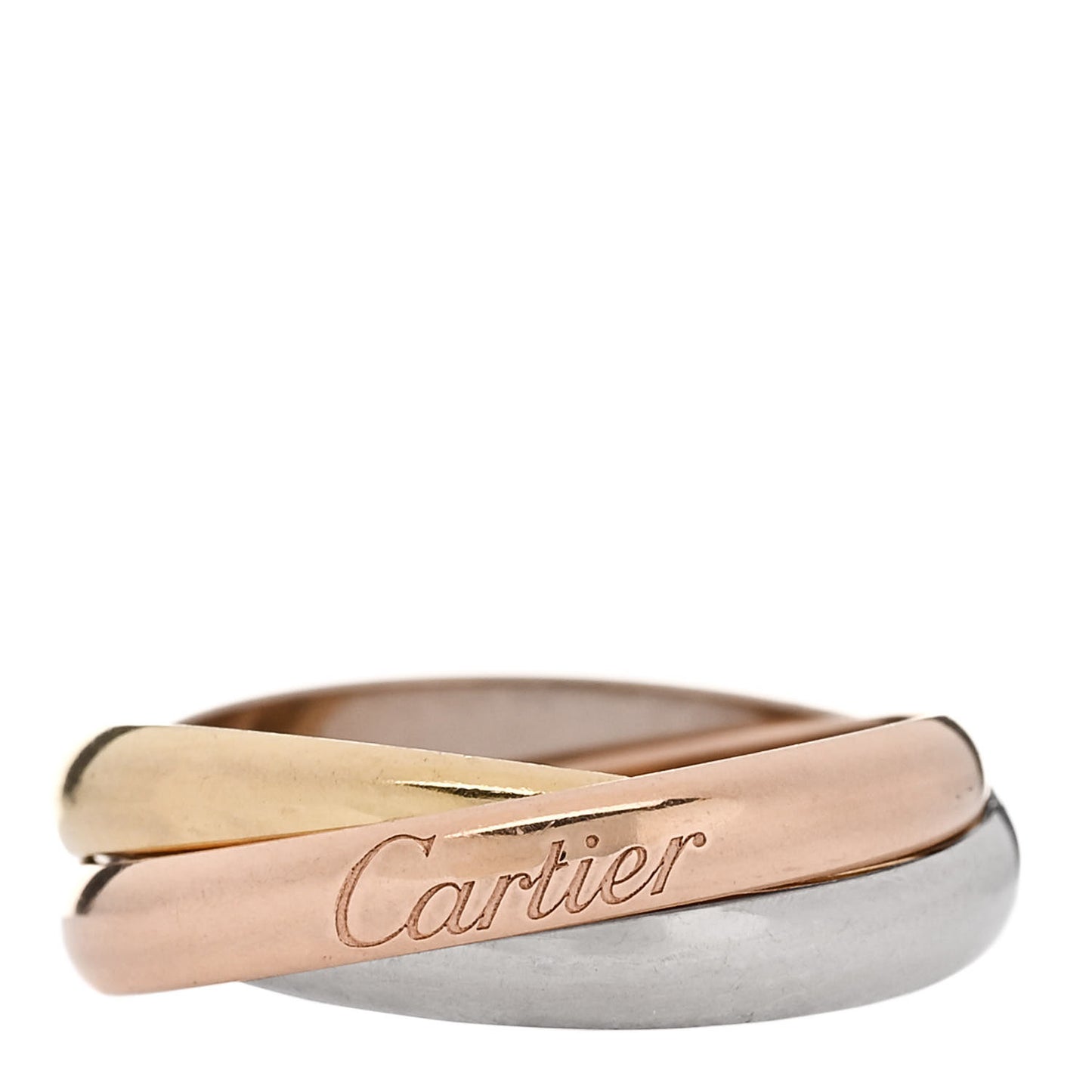 18K Pink Yellow White Gold Small Trinity Ring 53 6.25