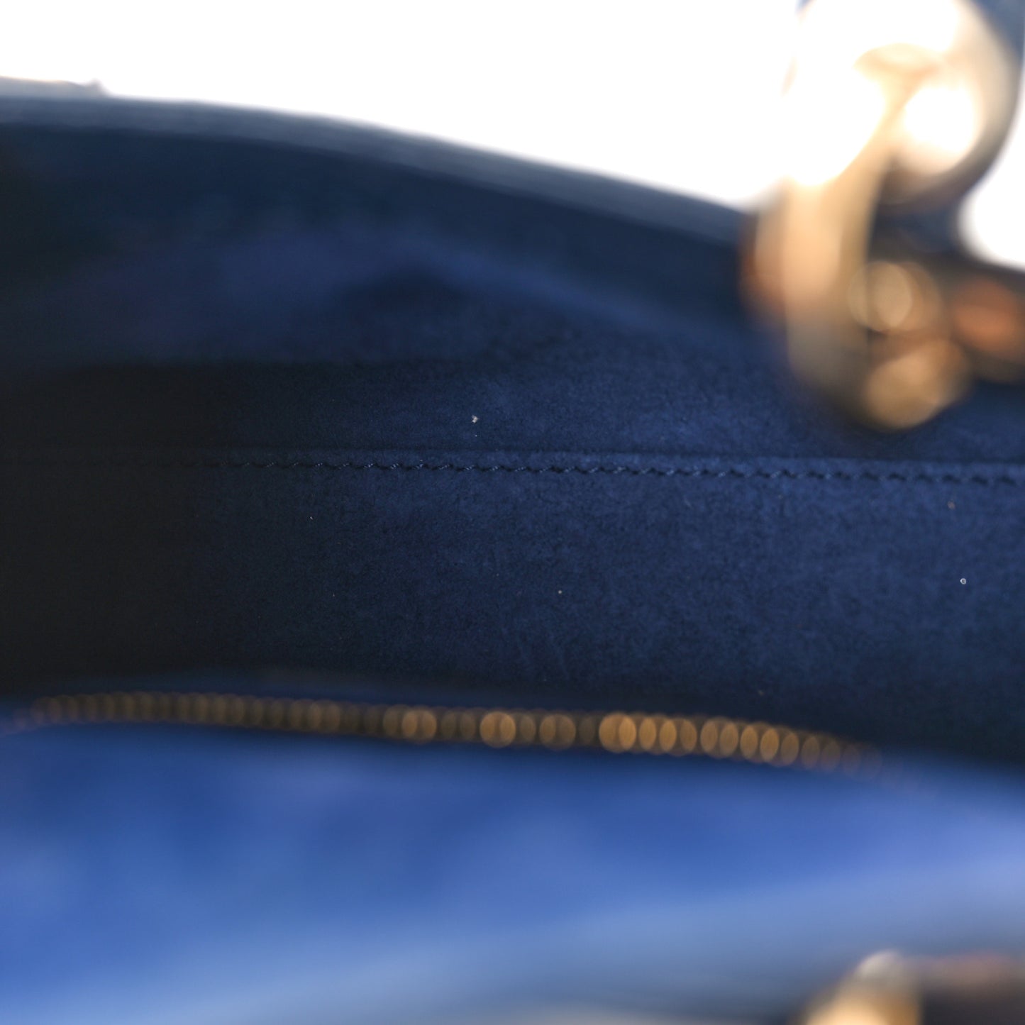 Metallic Snakeskin Mini Lady Dior Dark Blue