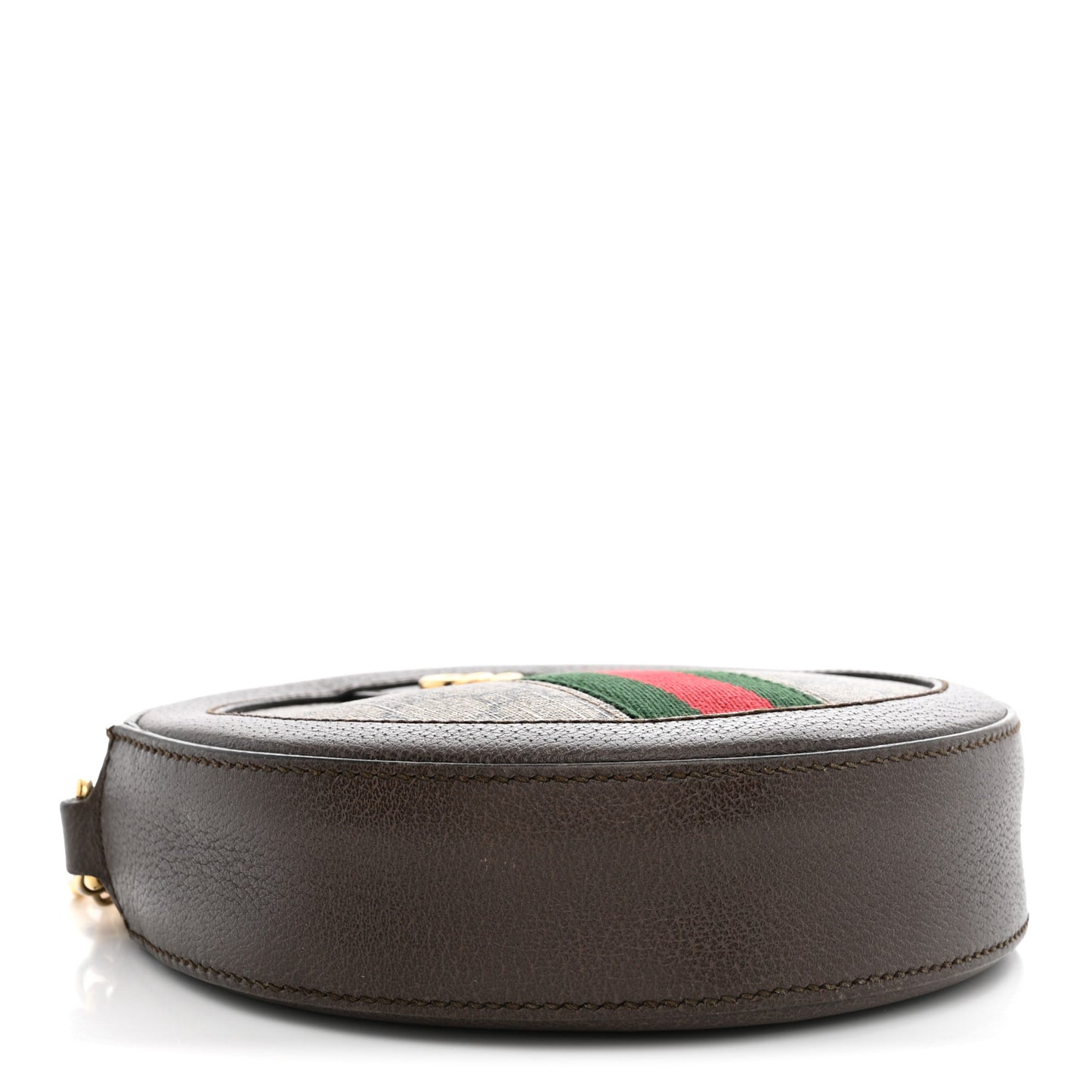 GG Supreme Monogram Web Mini Ophidia Round Shoulder Bag Brown