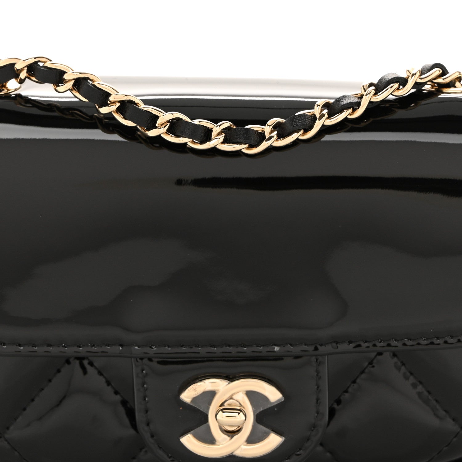 Chanel Patent Calfskin Quilted Mini Clutch Black 8 of 10