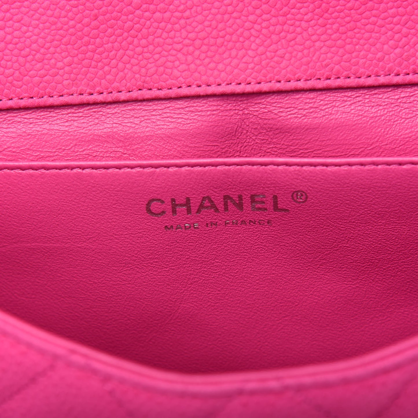 Iridescent Caviar Quilted Clutch with Chain Flap Pink