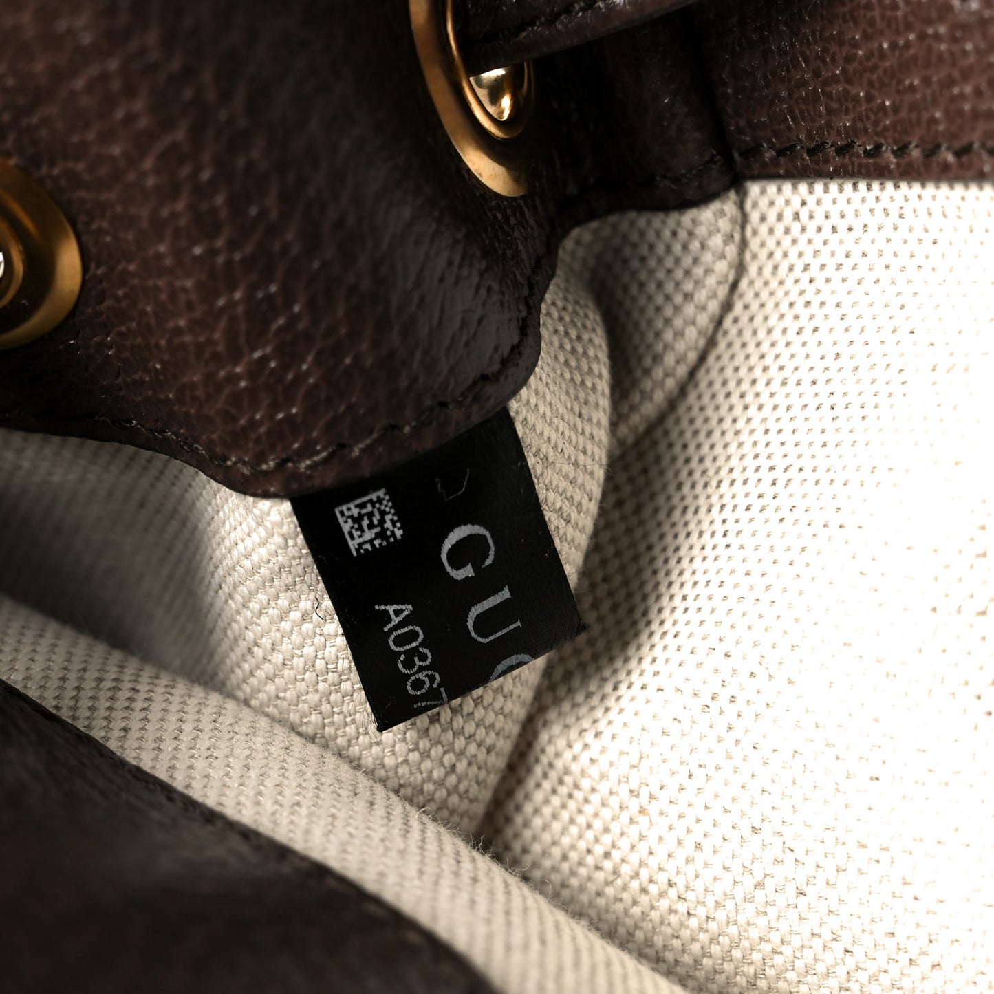 Monogram Jumbo GG Textured Dollar Calfskin Web Double Buckle Backpack Camel Ebony New Acero