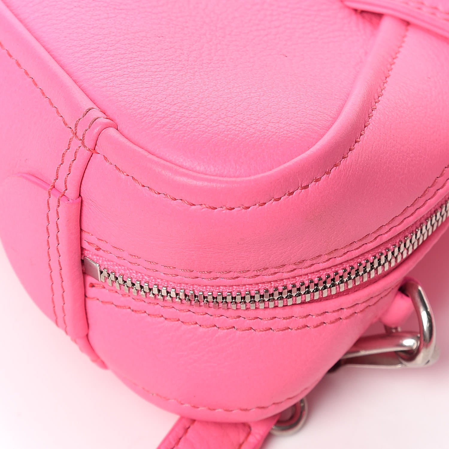 Balenciaga Shiny Day Calfskin XS Triangle Duffle Acid Pink Black 8 of 14