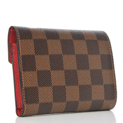 Louis Vuitton Damier Ebene Victorine Wallet Red 3 of 7