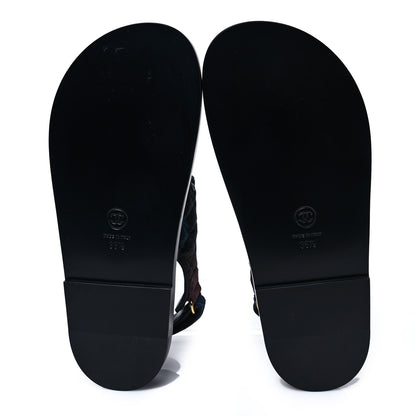 Chanel Denim Quilted Dad Sandals 36.5 Black Multicolor 5 of 9