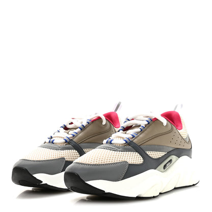 Christian Dior Technical Mesh Calfskin Mens B22 Sneakers 43 Beige Deep Grey Brown 4 of 8