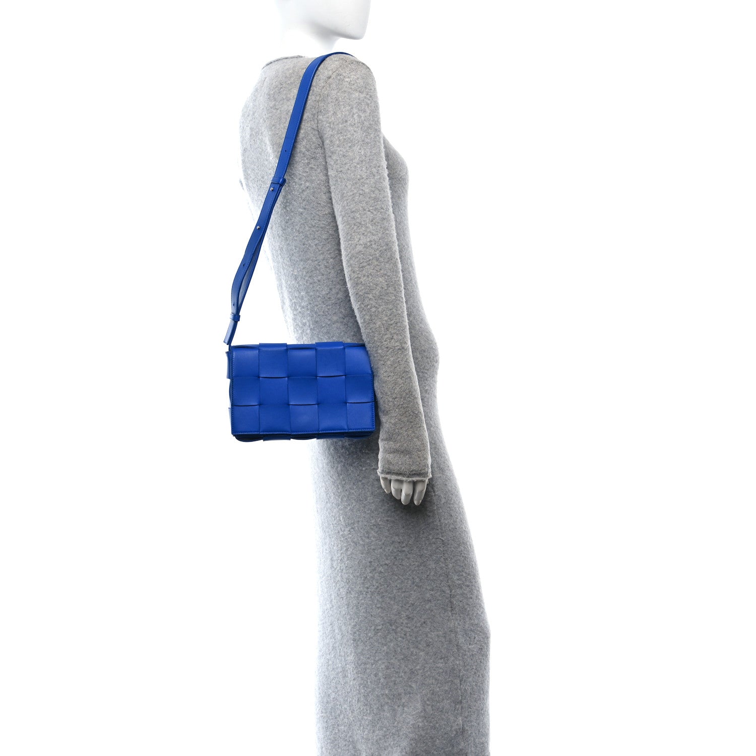 Bottega Veneta Lambskin Maxi Intrecciato Cassette Crossbody Bag Cobalt 2 of 11
